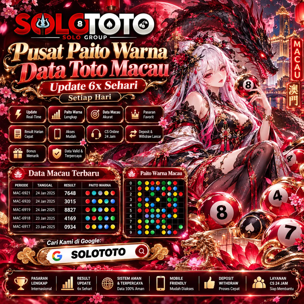 SOLOTOTO ‡ Pusat Paito Warna Data Toto Macau Dengan Update 6x Sehari Setiap Hari
